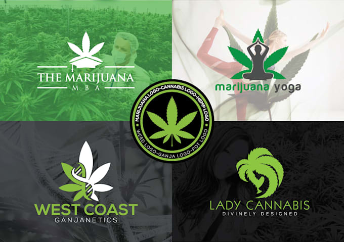 design creative cannabis hemp weed marijuana cbd oil logo