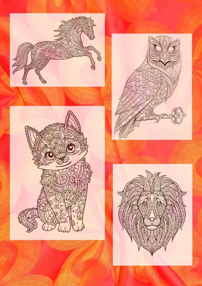 Send you 25 printable sheets animals nr1 coloring book by Sunideas | Fiverr