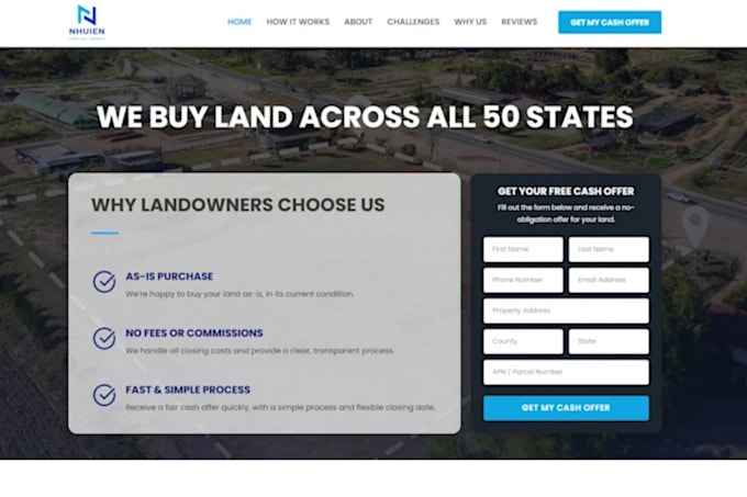 build your real estate investor and lead generation website