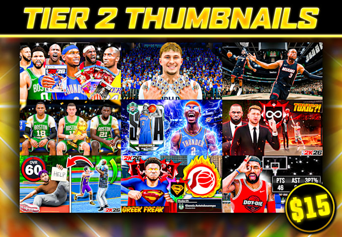 design eye catching nba 2k27 and 2k thumbnails nba2k27