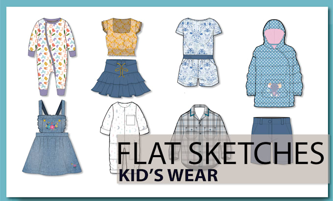 create technical fashion cad flat sketches and line ups