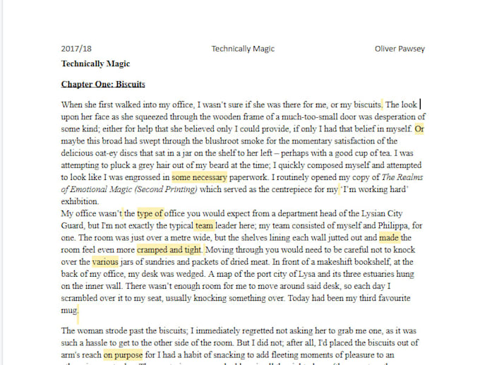 write a piece of fantasy fiction for you
