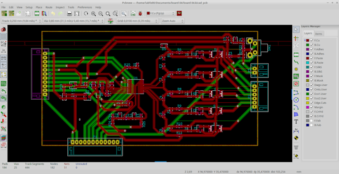 design a pcb and generate the gerber files