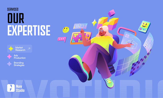 design flat illustrations for landing page, website and apps