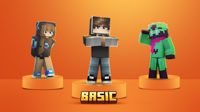 make professional 3d render of your minecraft skin