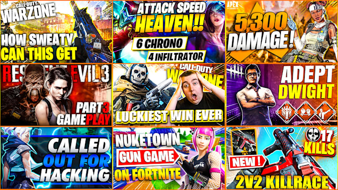 design a high quality gaming youtube thumbnail
