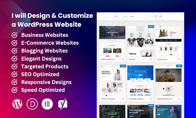 design and customize the websites and the landing pages