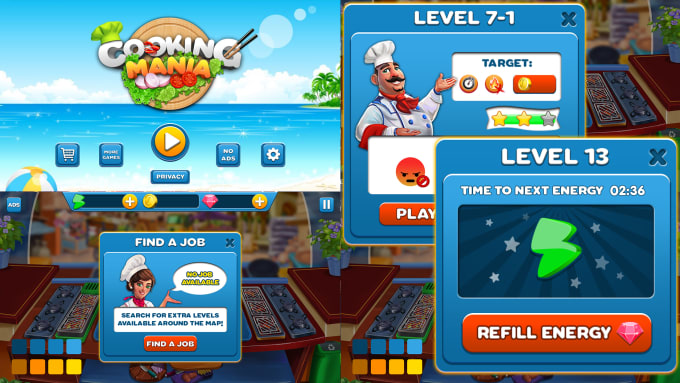 do 2d or 3d game ui design for mobile game