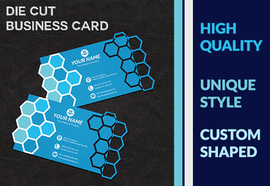 design unique die cut business card and no print services include