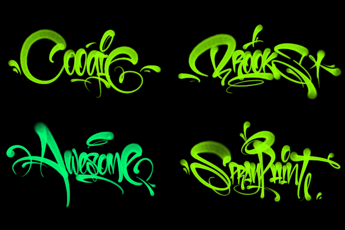 make graffiti tag with spray paint textures for your logo