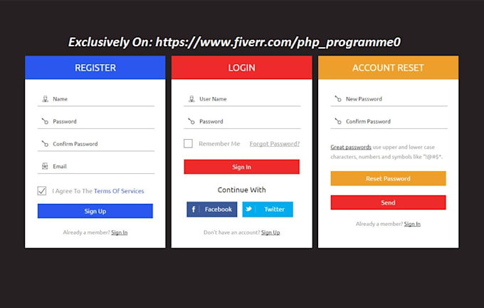 Create responsive login,registration, popup form in php in mysql by Php ...