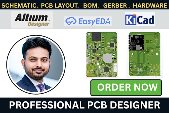 design iot embedded pcb schematic and layout in altium, kicad, easyeda