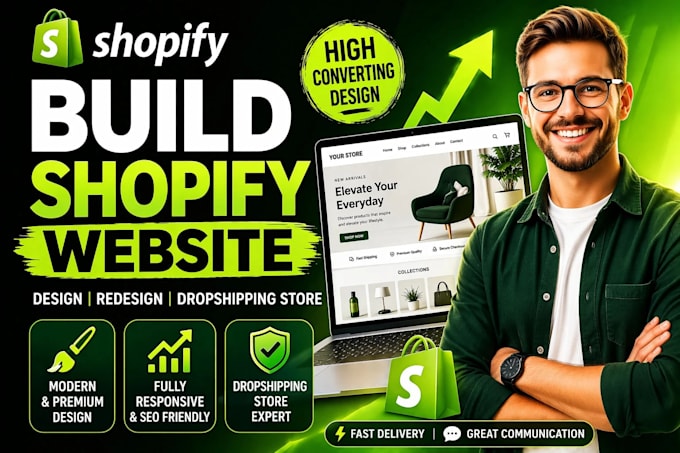 build shopify store design, shopify website redesign and setup