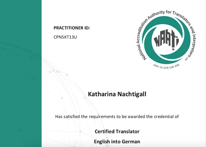 provide certified translations from english to german