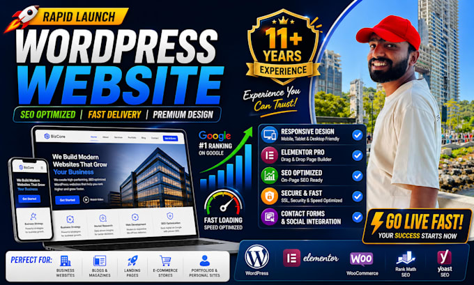 design SEO optimized rapid launch wordpress website or blog