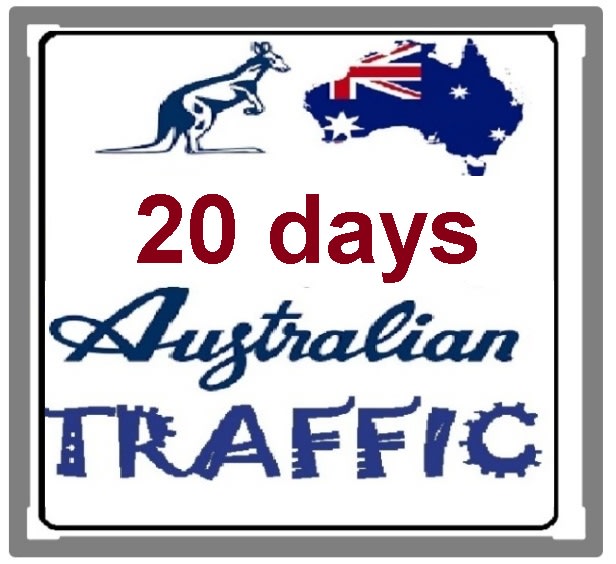 send  20 days  australia  visits traffic  with extras SEO