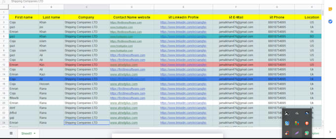 do lead generation and collection 100 email list and address
