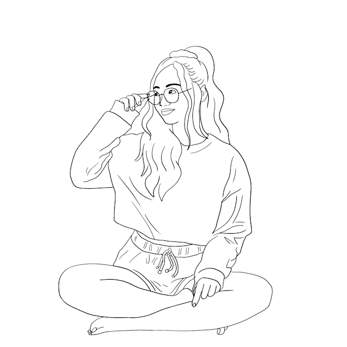 create professional minimalistic line art human illustration