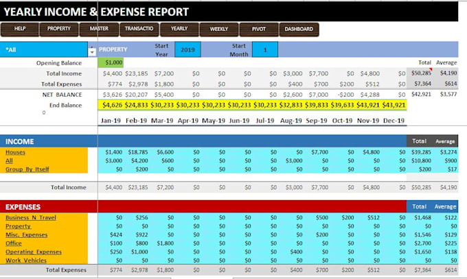 provide you income and expense tracker
