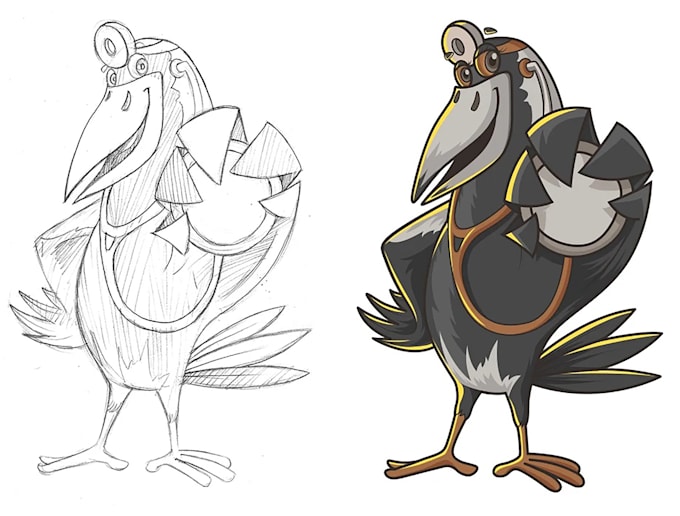 convert sketch to vector illustration, redraw logo or images