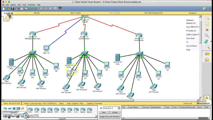 Схема локальной сети cisco packet tracer