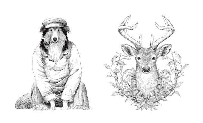 sketch exclusive character with line art style