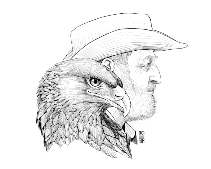 sketch exclusive character with line art style