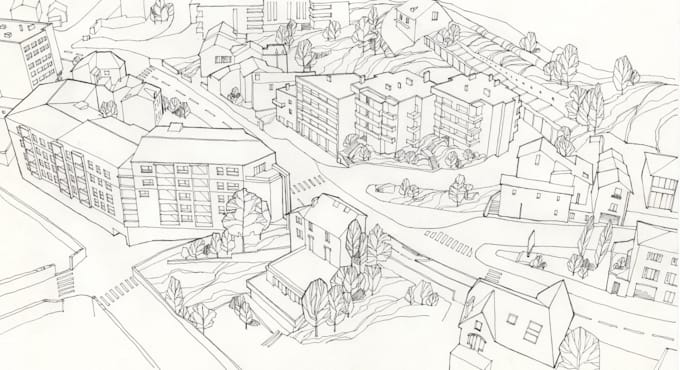 be a professional architectural hand drawn sketches painter