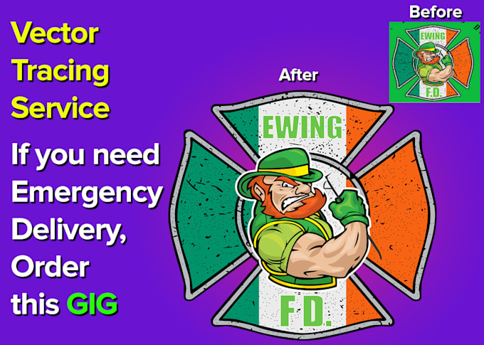 do professionally vector trace your logo for print ready
