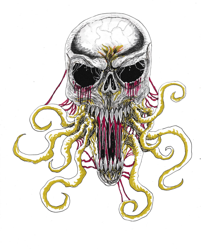 Draw an evil skull by Ragemonsterart Fiverr