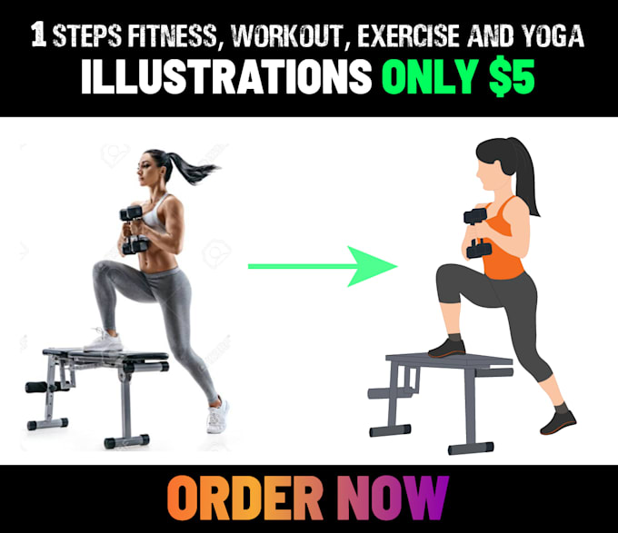 Make Exercise Workout Yoga Fitness And Any Poses Illustration