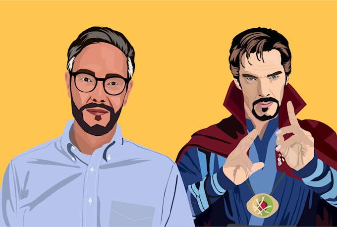 draw a cartoon or vector portrait from your picture