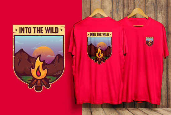 create minimalist modern nature illustration tshirt design