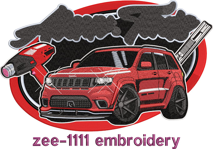 do embroidery digitizing logo into dst pes in 1 hr