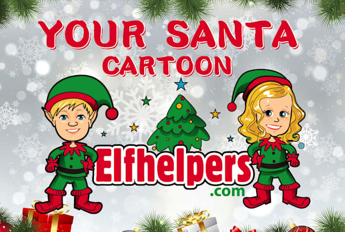 design your santa cartoon christmas logo