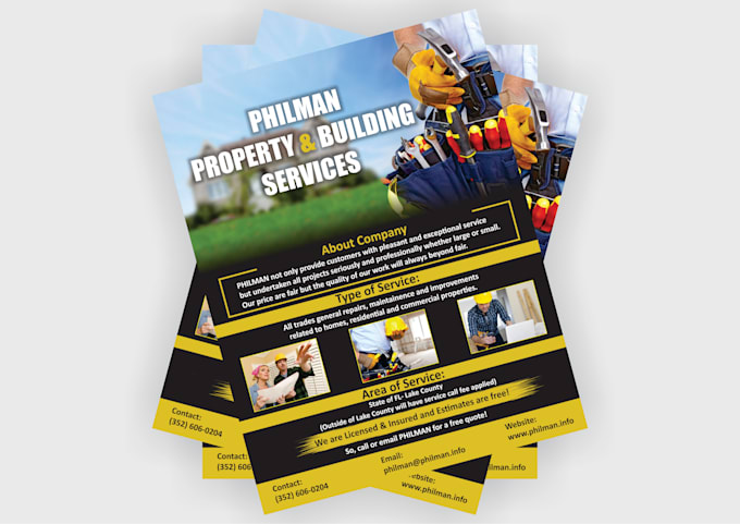 design professional lawn care and handyman service flyer