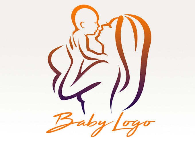 make creative experience modern baby logo design for you