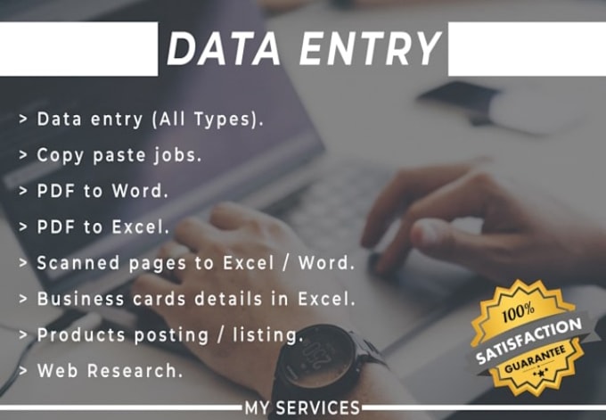 do any type of data entry,web research and copy paste 5 hour