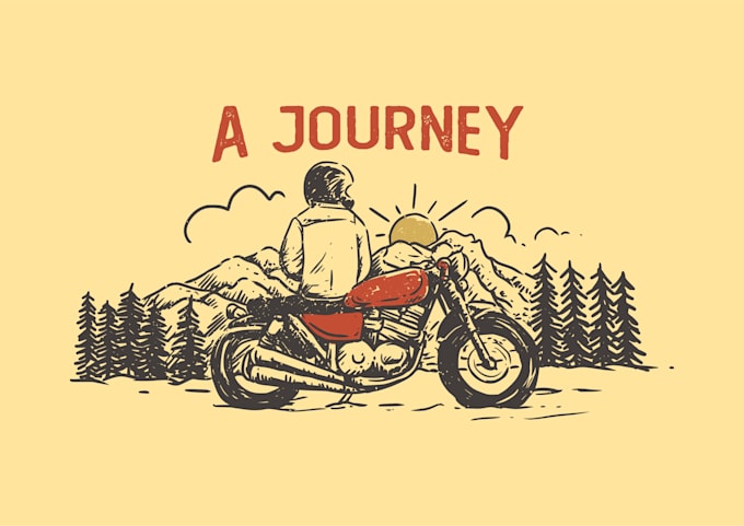 illustration hand drawn vintage retro t shirt design