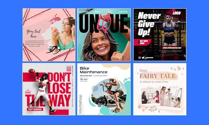 do advertising post design, creative social media carousel images ads