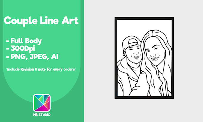 custom line art, stencil style or outline art