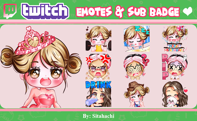 draw great twitch emotes and sub badges for you