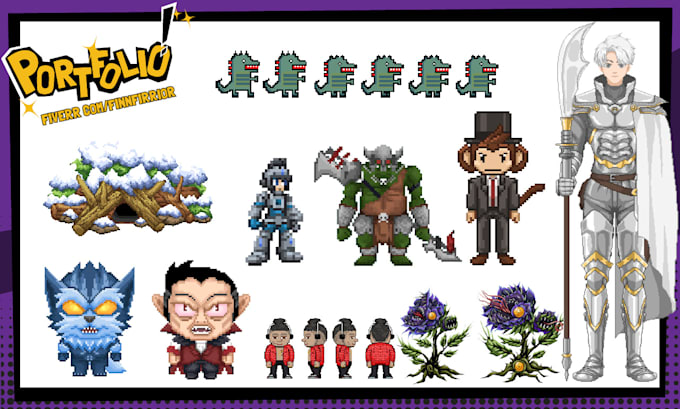 create professional 2d pixel game art assets for your game