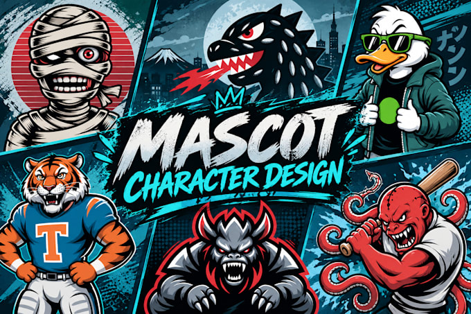 draw any sticker word art and tshirt design and mascot character