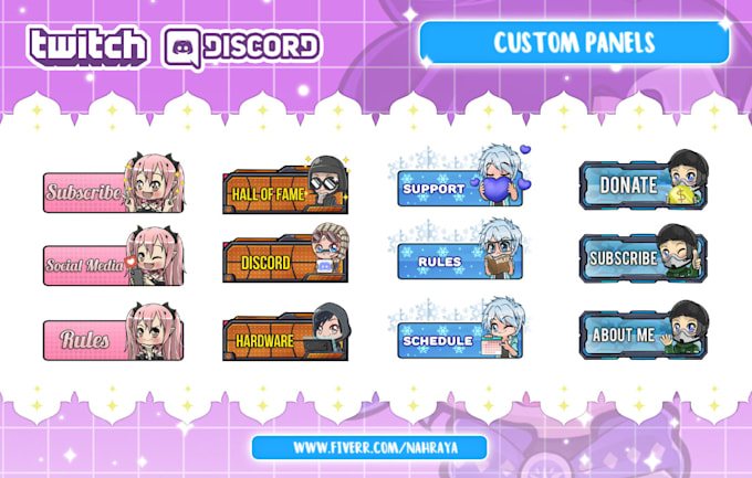 create chibi custom panels and emotes for your twitch