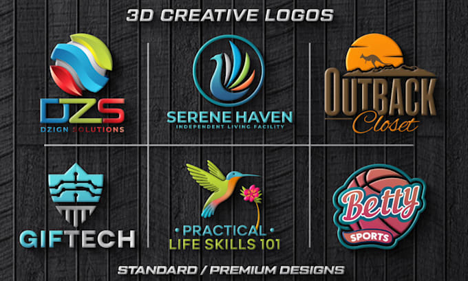 do a professional minimalist 3d logo design in 16 hours