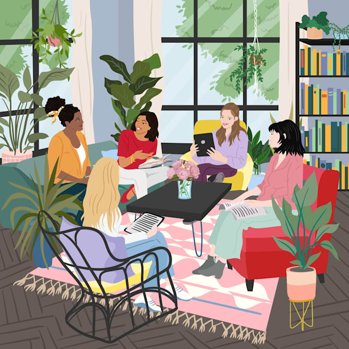 create a colorful busy vector illustration
