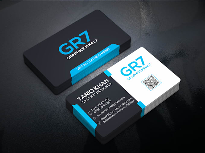 create luxury business card design with free qr code
