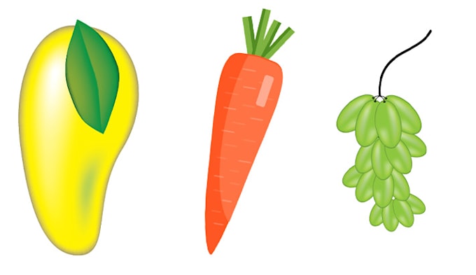 draw fruit and vegetable illustration