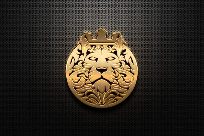 create a premium 3d gold plated logo for your company